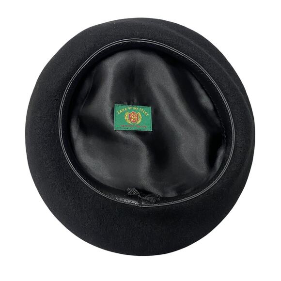 Vintage Lake Of Isles Black Wool Adult Size L Beret Cap Hat - Picture 6 of 11